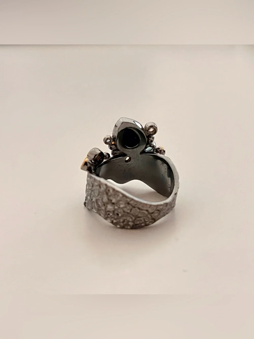 Rhodium Plated 925 Sterling Silver Gemstone Statement Approx Ring Sz 7